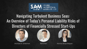 Navigating Turbulent Business Seas: An Overview of Today’s Personal Liability Risks of Directors of Financially Stressed Start-Ups